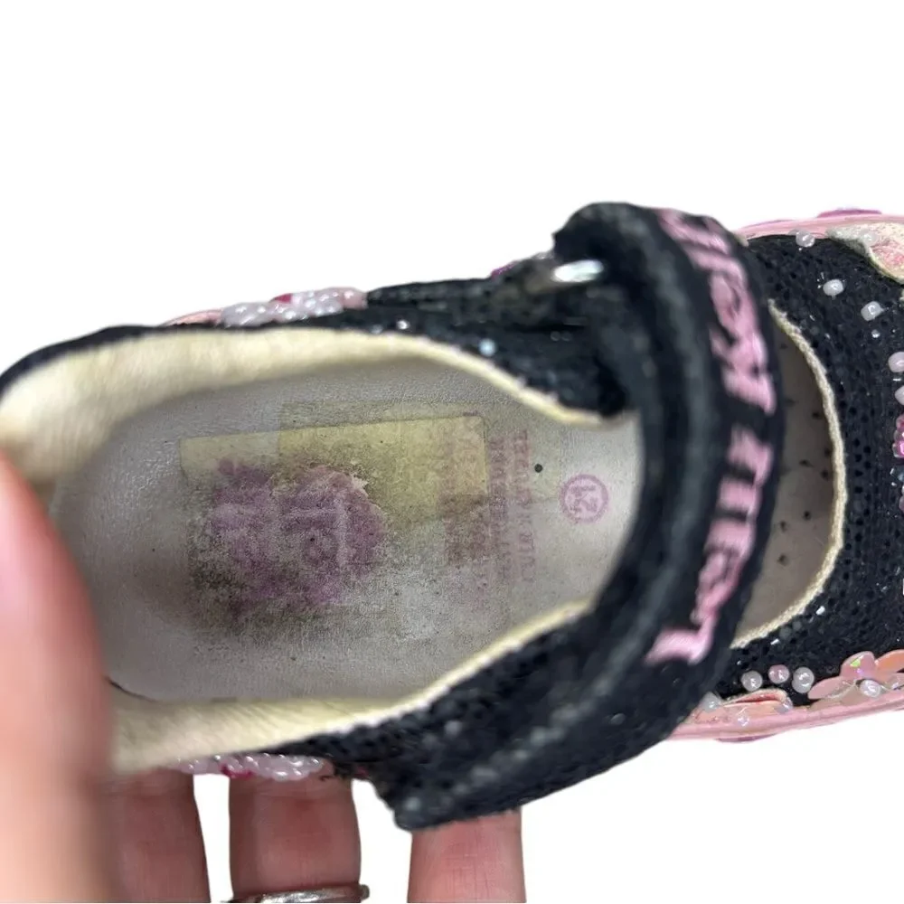 Lelli Kelly Toddler Shoes Mary Jane Black Sequin Beaded Size 21
